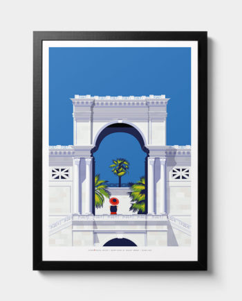 bastione cagliari architecture woman summer sardinia room wall art interior design italian vintage travel posters places