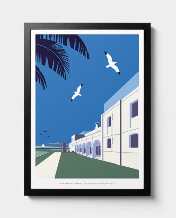 lazzaretto cagliari architecture summer sardinia room wall art interior design vintage travel posters places