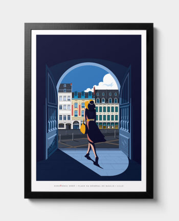 Lille Francia lille place architecture woman summer sardinia room wall art interior design vintage travel posters places