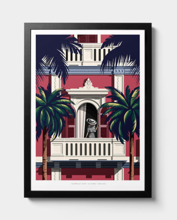 vista via roma cagliari architecture summer sardinia room wall art interior design vintage travel posters places pink sardinia