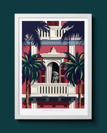 vista via roma cagliari architecture summer sardinia room wall art interior design vintage travel posters places pink sardinia