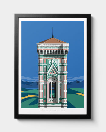 Campanile Giotto Florence, room wall art interior design italian vintage travel posters