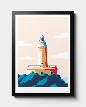 Isola di San Pietro Faro di Capo Sandalo Illustrazione Poster Travel Poster