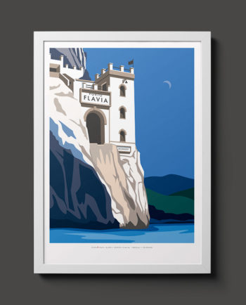 Travel poster wall decor home frame illustrazione Porto Flavia