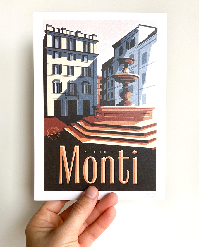 Monti_roma_travel-poster_Poster-design_Italy_vintage-travel-poster_albergo-rosso_Wall-art-design