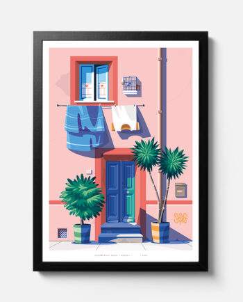 Poster che rappresenta un angolo di centro storico nelle città Italiane.