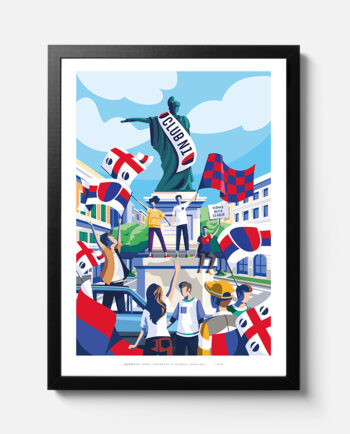 Statua di Carlo Felice Cagliari in festa