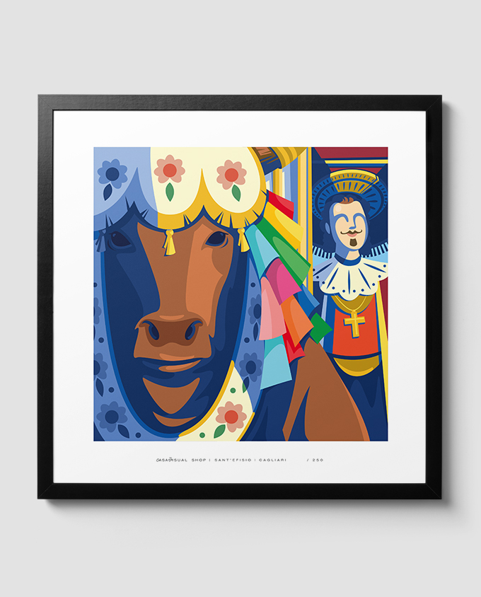 illustrazione che raffigura il bue e sant'efisio